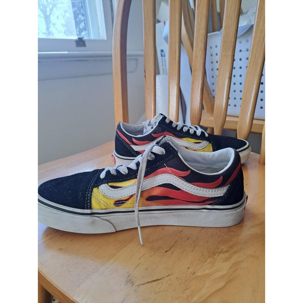 Vans Sneakers Women Size 7.5 Old School Skateboard Sneakers Black /Pink/ Yellow